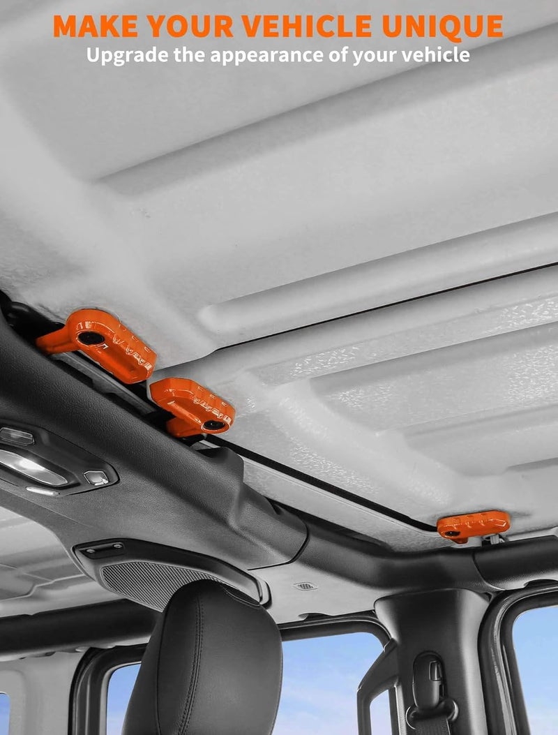 Savadicar Orange Interior Accessories - Hardtop Latches Trim Cover for 2018-Present Jeep Wrangler JL JLU 4XE & Gladiator JT - Solid Color Interior Decor Upgrade Option, 6-Piece - Image 2